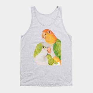 Tropical Caique Quaker Parrot Watercolor Art Tank Top